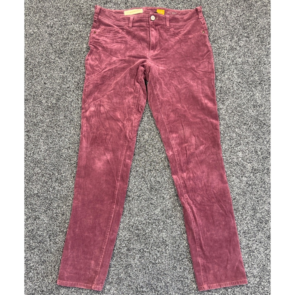 Pilcro Corduroy Pants Women 30 Plum Serif Skinny Mid Rise Anthropologie Boho